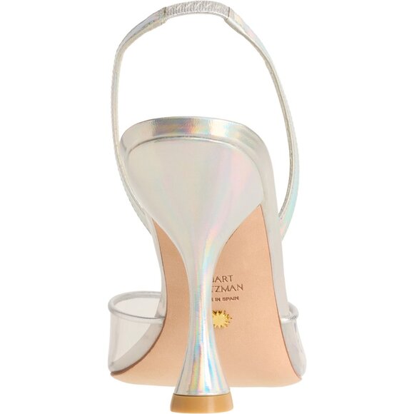 Stuart Weitzman Made in Spain STRT XCRV 100 Slingback Heels - Leather - Picture 5 of 6
